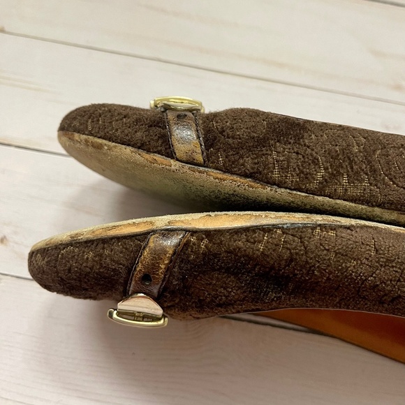 GUCCI Brown Imprint Flats Women's Size 10B - Picture 8 of 12